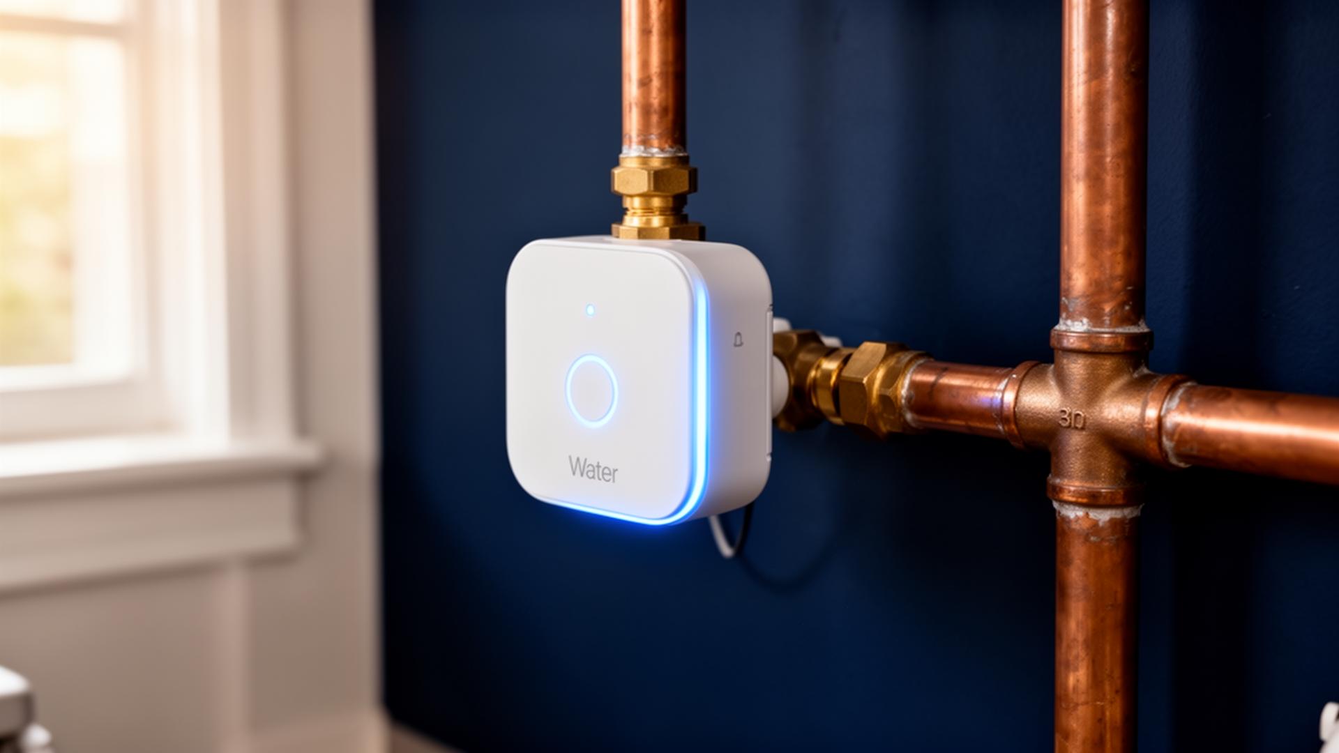 Smart water shutoff device installed on a residential main water line